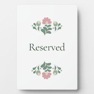 Reservierte Hochzeitstafel-Schilder mit Blumenmoti Fotoplatte