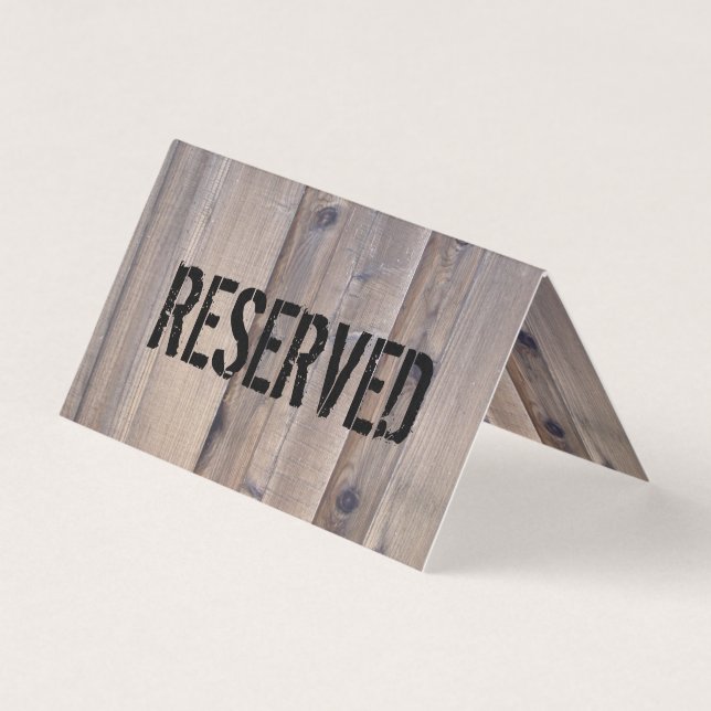 Reservierte Tabellen-Karte - rustikales Holz Visitenkarten (Vorderseite)