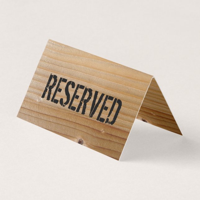 Reservierte Tabellen-Karte - unfertiges Holz Visitenkarten (Vorderseite)