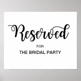 Reservierte Tafelhochzeit | Moderne Kalligrafie Poster