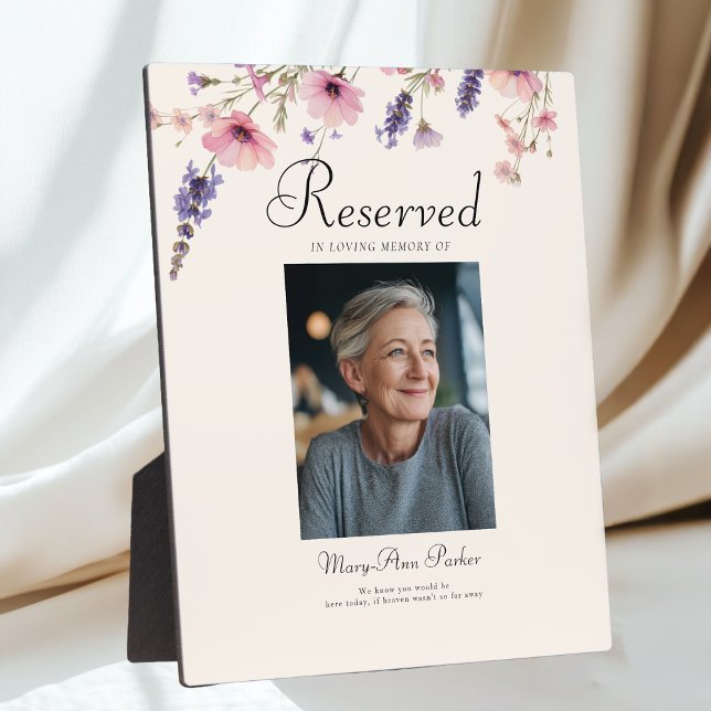 Reservierter Sitz - Fotodenkmal Beige Hochzeit Fotoplatte (Reserved Seat - Photo Memorial Beige Wedding Plaque)