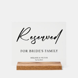 Reservierter Tisch Hochzeit Acrylschild