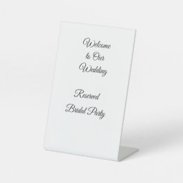Reserviertes Brautparty-Podest-Schild Sockelschild