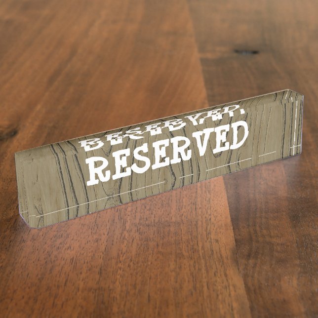 Reserviertes Café - Restaurant Tafelschild Namensplakette (Seite)