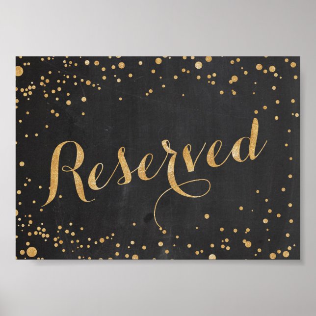 Reserviertes Hochzeitsszeichen Poster (Vorne)