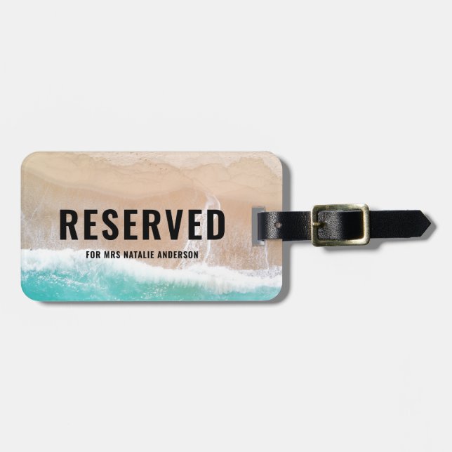 Reserviertes Meer und Sand Geschenk Sommerurlaub S Gepäckanhänger (Vorderseite horizontal)