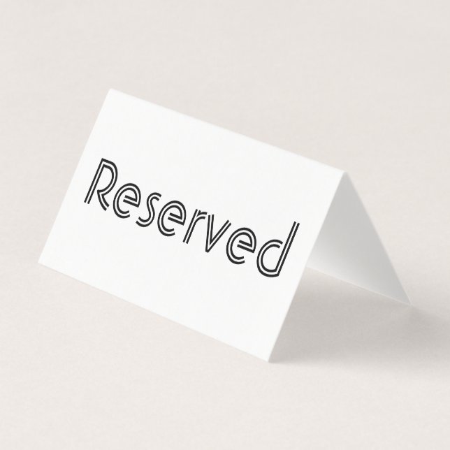 Reserviertes Tabellen-Zeichen Visitenkarten (Vorderseite)