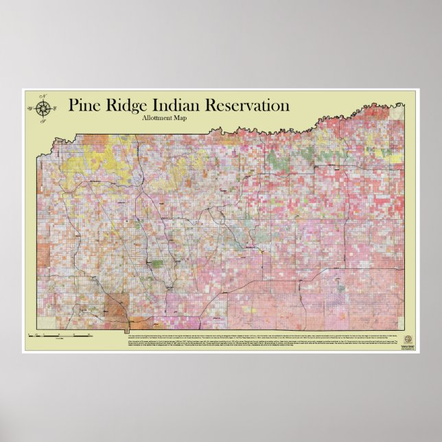Reservierungen für Pine Ridge (ohne Topografie) Poster (Vorne)