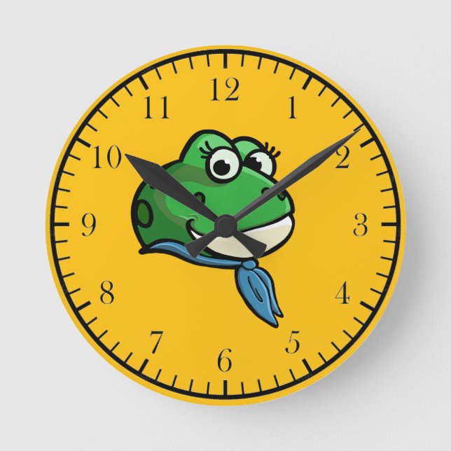 Resi der Frosch Runde Wanduhr (Vorderseite)