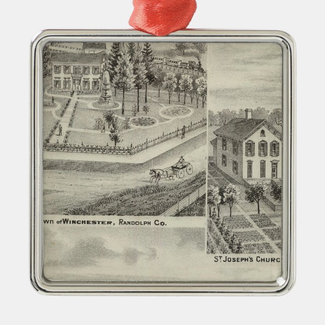 Residence Milton Thornburgh Fayette Co Silbernes Ornament (Vorne)