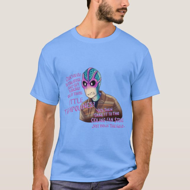 Resident Alien Aufkleber Deckenventilator Geschäft T-Shirt (Vorderseite)