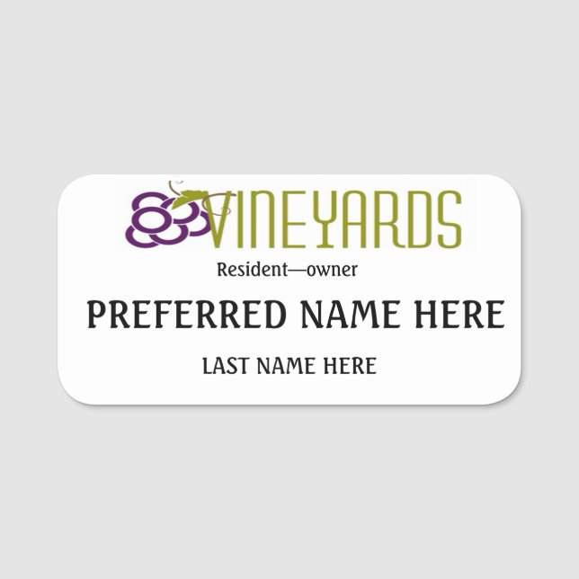 Resident — Eigentümer Namensschild (Vorderseite)