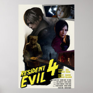 Resident Evil 4 Remake Poster im Retro-Filmstil