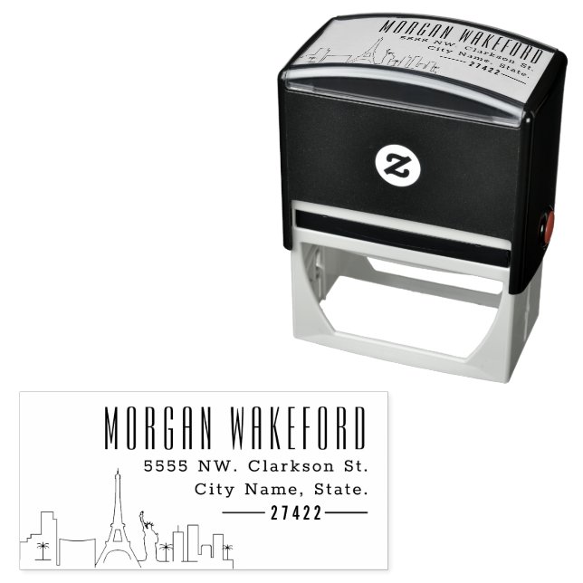 Resident Las Vegas | Moderner Deko Skyline Permastempel (Beispiel)