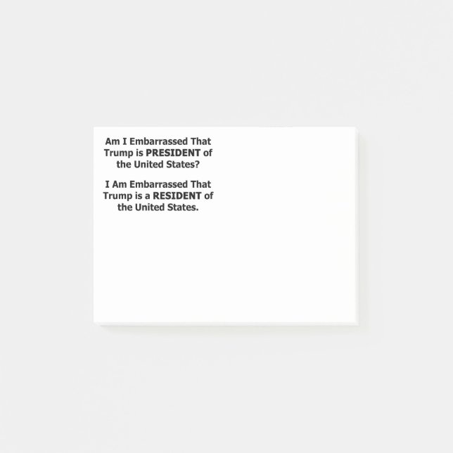Resident Trump Post-it Klebezettel (Vorderseite)