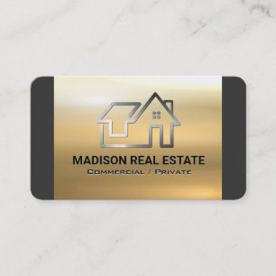 Residential Metal Style Logo Visitenkarte