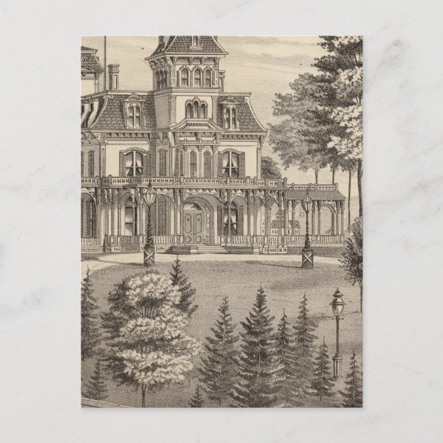 Residenz Genl HH Baxter in Rutland Vermont Postkarte (Vorderseite)