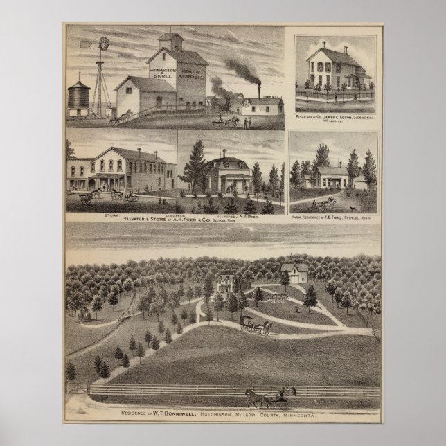 Residenz in Hutchinson, Minnesota Poster (Vorne)