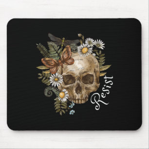Residenz Subtle Anti Trump Skull Botanical Pr Mousepad
