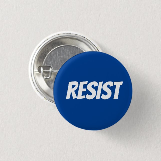 Residenz Weiß und Blau moderne Typografie Button (Vorne & Hinten)
