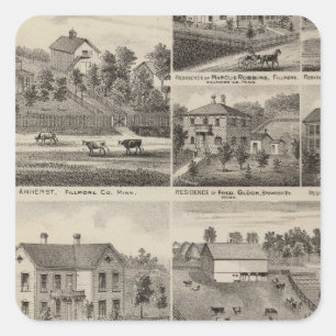 Residenzen in Amherst and Fillmore, Minnesota Quadratischer Aufkleber