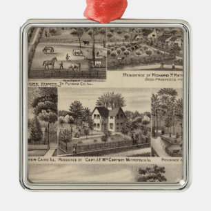 Residenzen und Bauernhöfe in Edgar, Hardin, Massac Silbernes Ornament