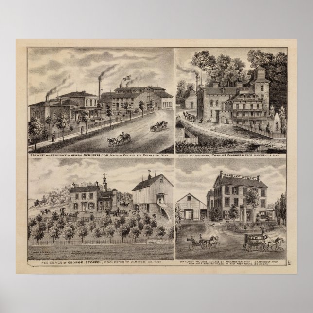 Residenzen und Brauereien in Rochester, Minnesota Poster (Vorne)