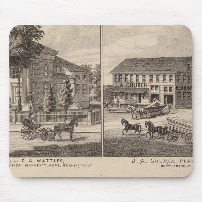 Residenzen und Fabrik in Bennington Mousepad (Vorne)
