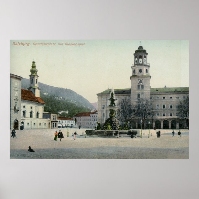 Residenzplatz Salzburg, Österreich Poster (Vorne)