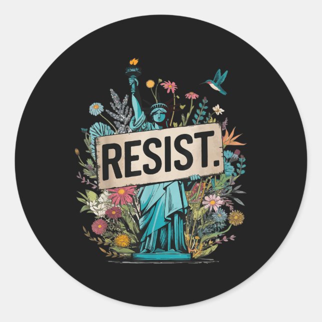 Residenzstatue des Liberty Protest Runder Aufkleber (Vorderseite)