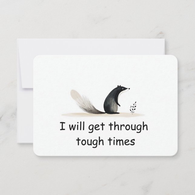 Resilient Skunk Woodland Animal Affirmation Card Einladung (Vorderseite)