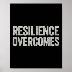 Resilienz überwindet – Motivationszitat, Vintage Poster