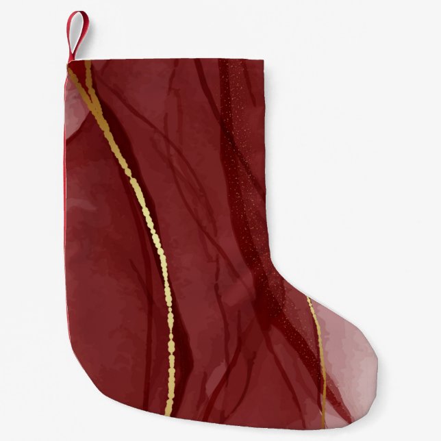 Resin art, dark red marsala abstract background. E Kleiner Weihnachtsstrumpf (Vorderseite)