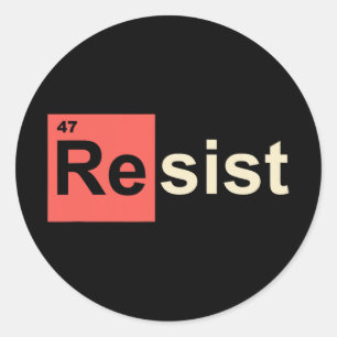 Resist 47 Trump-Element Chemisches Symbol Runder Aufkleber
