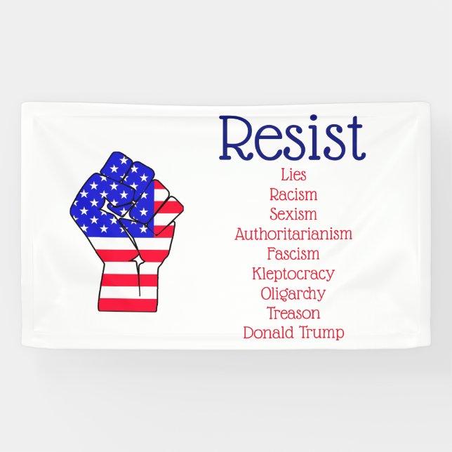 Resist Anti Donald Trump außenpolitisch Banner (Horizontal)
