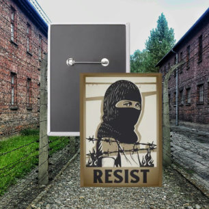 Resist Button - Frau in der Skischule