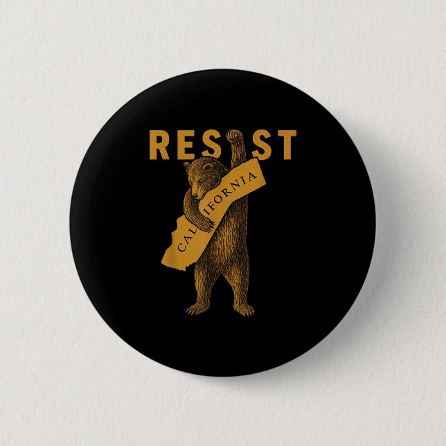 Resist California Bear  Button (Vorderseite)