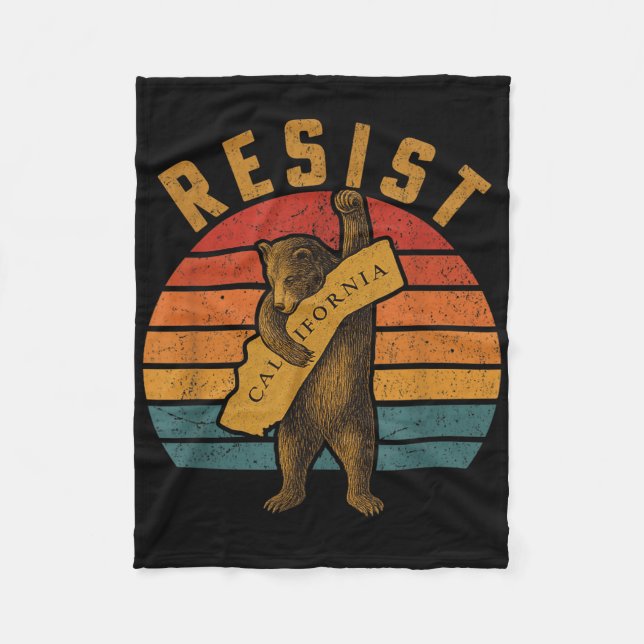 Resist California Bear  Fleecedecke (Vorderseite)