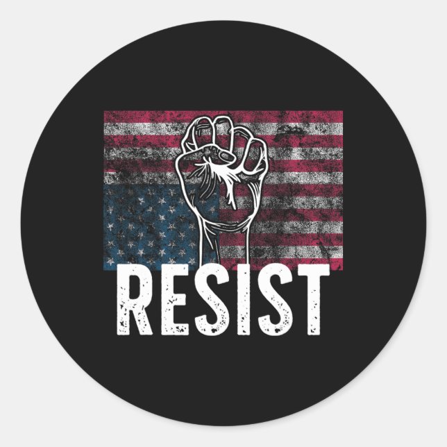 Resist Distressed Upside Down American Flag Usa  Runder Aufkleber (Vorderseite)