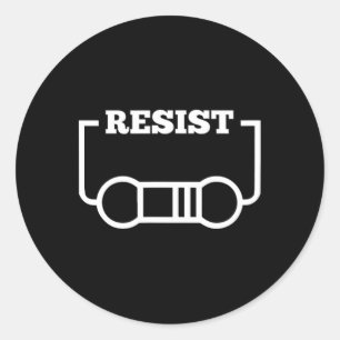 Resist Electricity Funny Physics Shirt Math Jokes Runder Aufkleber