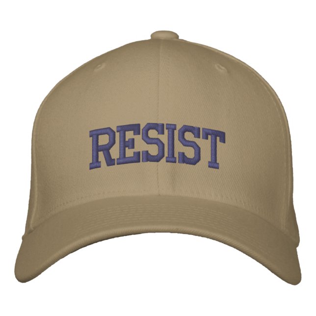 Resist Embroidered Hat, Basic Flexfit Wool Cap Bestickte Baseballkappe (Vorderseite)