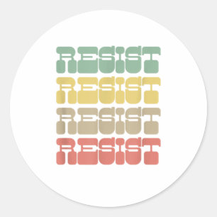 Resist Equality Feminist 70er Retro Resist Runder Aufkleber