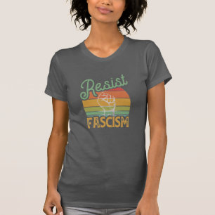 Resist Faschismus Antifaschist Regenbogen Dunkelgr T-Shirt