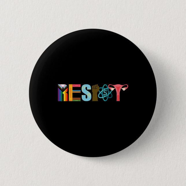Resist Feminist Pride Science Equality Aktivismus Button (Vorderseite)