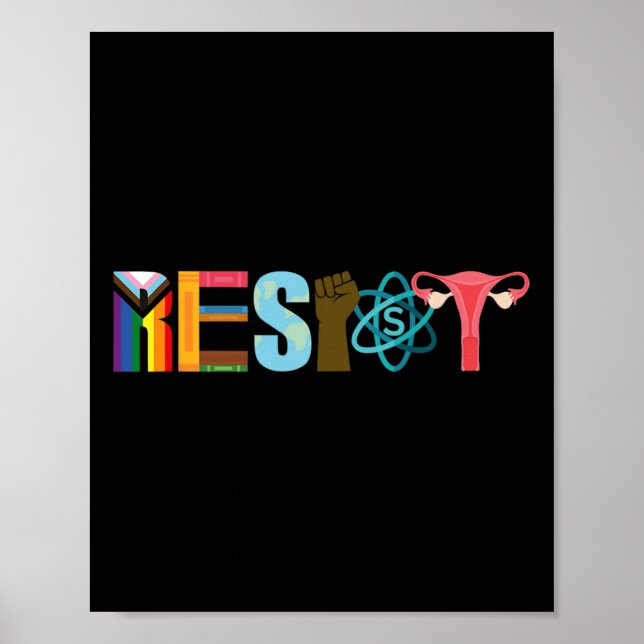 Resist Feminist Pride Science Equality Aktivismus Poster (Vorne)