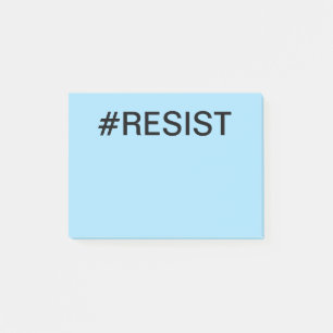 #Resist fett schwarzer Text auf hellblau Post-it Klebezettel