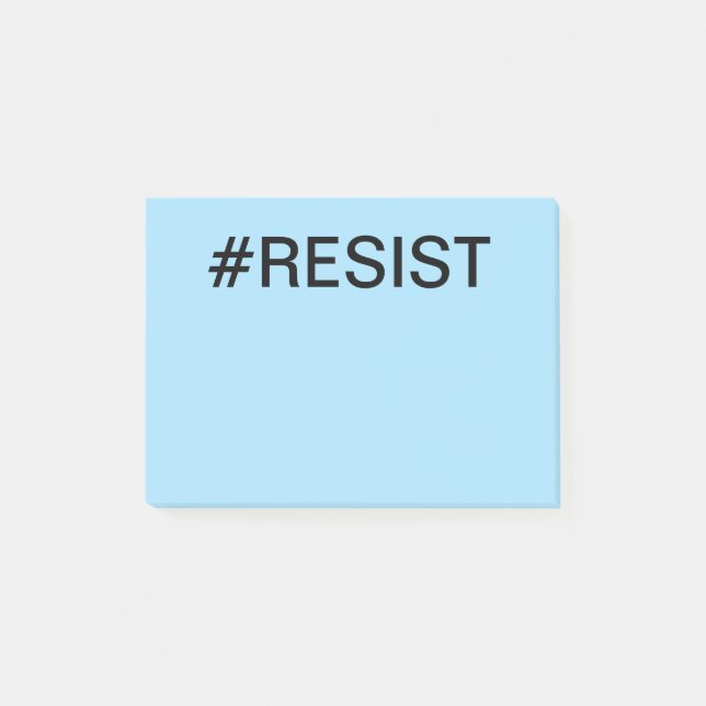 #Resist fett schwarzer Text auf hellblau Post-it Klebezettel (Vorderseite)