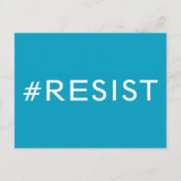 #Resist, fett weißer Text auf hellblau, alle Kappe
