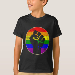 Resist Fist Rainbow Lesbian Gay Lgbt Stärke Power T-Shirt