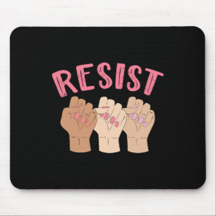 Resist Fist Women Power T-Shirt Feminist Feminist Mousepad